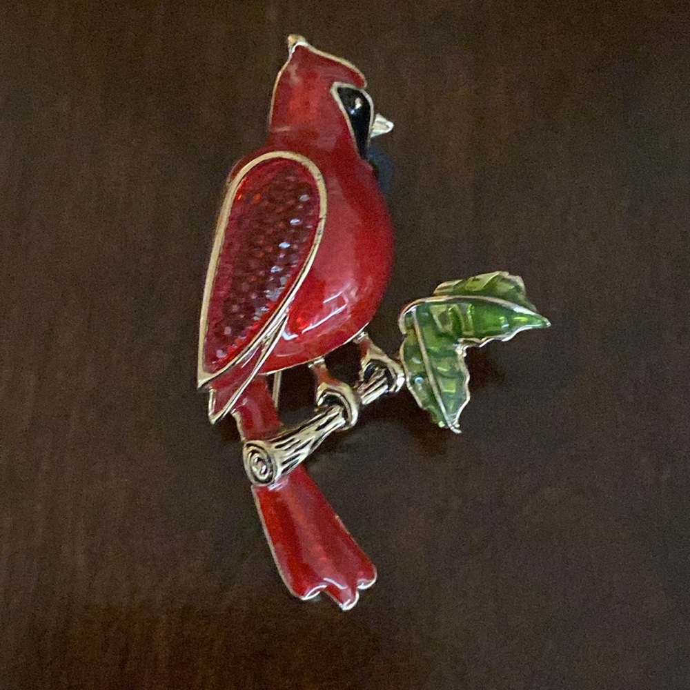 Napier Cardinal Brooch Pin Bird Vintage 80’s